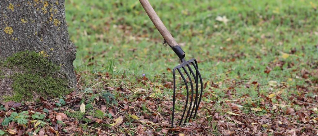 gartenhelfer harken laub