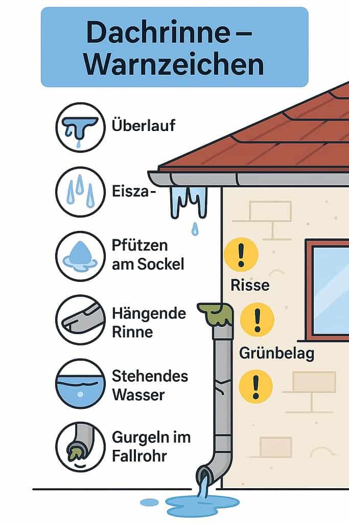 Dachrinne Warnzeichen