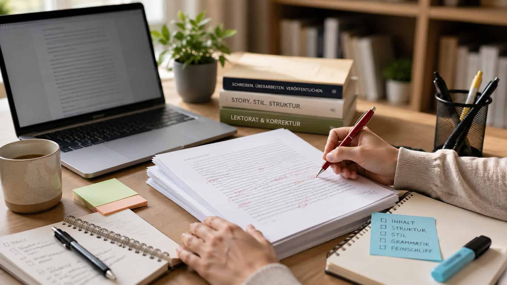Manuskript mit handschriftlichen Korrekturen – Überarbeitung und Feinschliff eines Textes vor der Veröffentlichung.